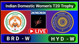 Baroda Women vs Hyderabad Women Match 20 Senior Womens T20 Trophy Live Cricket Score [upl. by Atnuhs]