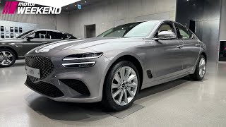 2024 Genesis G70 25T 4WD with Vanilla Beige Interior Detail Look 4K [upl. by Wivestad]