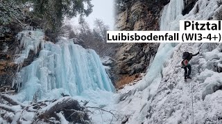 Eisklettern im Pitztal  Luibisbodenfall komplett WI3WI4  feat AlpineFex [upl. by Modla]