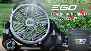 Battery Powered Outdoor Fan with Misting option  EGO [upl. by Loesceke134]