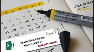 Dynamischer Kalender Einfach erstellen  Tutorial Excel [upl. by Carrillo]