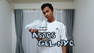 ASICS GelNYC IVORY MId Grey colour sneaker unboxing [upl. by Lionello]