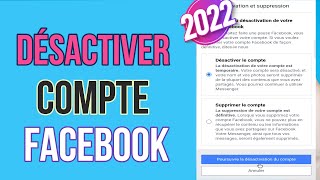 Comment désactiver un compte Facebook 2022  SUPPRIMER le compte Facebook [upl. by Nonnag]