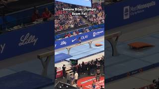 Simone Biles Olympic Beam FALL simonebiles olympics [upl. by Acessej]