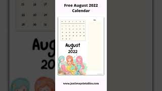 Free August 2022 Calendar printable calendar [upl. by Hermy]