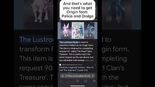 PALKIA AND DIALGA ORIGIN FORM [upl. by Haldas499]