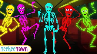 Wheels On The Bus With Crazy Skeletons  Spooky Scary Skeletons Songs By Teehee Town [upl. by Livy]