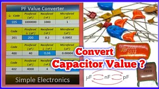 Capacitor Value Converter formula In Excel Picofarad pF Nanofarad nF amp Microfarad uF [upl. by Bel268]