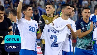 Greece honour George Baldock 💙🤍 Beautiful scenes in Piraeus after Nations League win 🇬🇷 [upl. by Ammon]