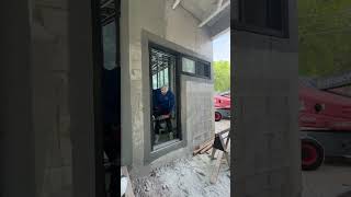 Professional installer installing Impact door in Miami home [upl. by Janerich19]