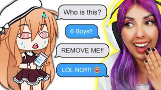 Got added in a random Group Chat with 6 Boys Gacha Life Mini Movie [upl. by Marrilee]