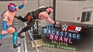 Exploring Backstage In WWE 2K18 Backstage Brawl  Kalisto vs Braun Strowman [upl. by Monda]