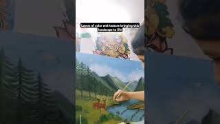 Landscape Part 6 for complete painting stay tuned 🫶 shorts painting [upl. by Yedsnil]