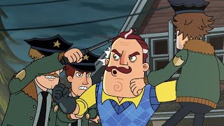 Neighbor vs Cops  Episode 6 Clip  Hello Neighbor Cartoon [upl. by Annadroj278]