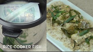 Ginger Soy Fish and Rice cooked in a Rice Cooker cheekyricho easy video recipe [upl. by Xyla]