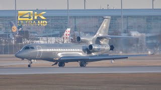 Dassault Falcon 7X from the Hellenic Air Force 273 arrival Munich Airport MUC EDDM [upl. by Noorah]