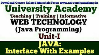 WT27Web TechnologyJava ProgrammingJava InterfaceAbstractionMultiple Inheritance Example hindi [upl. by Reginnej]