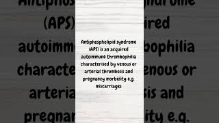 Understanding Antiphospholipid syndrome  MRCP revision  shorts thrombosis miscarriage dvt [upl. by Pascha]