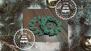 Tutorial Christmas Edition  Royal Icing Wreath [upl. by Crean]