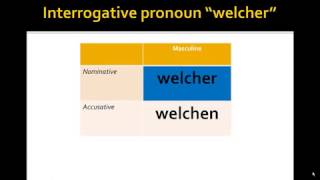 Interrogative German Pronouns Nominative and Accusative [upl. by Aramac646]