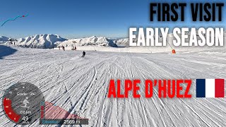 4K Skiing Alpe dHuez First Ever Visit  Early Season France GoPro HERO11 [upl. by Mosra90]