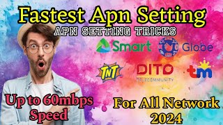 Fast Internet Apn Settings  For All Network 2024  Mod By Tricks [upl. by Eldnik]