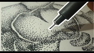 Stippling art  POINTILLISM  Abstract stipple drawing  doodle [upl. by Dnama]