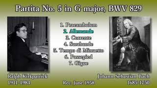 Bach Partita No 5 Kirkpatrick 1958 バッハ パルティータ第5番 カークパトリック [upl. by Anita566]