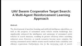 UAV Swarm Cooperative Target Search A Multi Agent Reinforcement Learning Approach [upl. by Lucine]