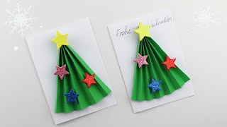 DIY 3D Weihnachtsbaum Weihnachtskarte basteln 🎄Weihnachtskarten basteln 2024 Bastelideen [upl. by Weaks]