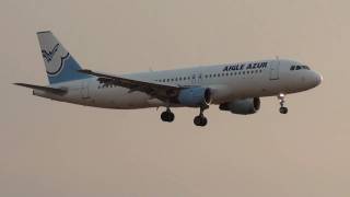 A320 Aigle Azur FGJVF sunset landing 36R at Lyon St Exupéry LYSLFLL [upl. by Raddie]