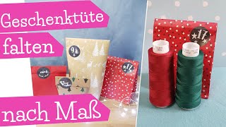 Geschenktüte falten nach Maß  Papiertüte falten  DIY Adventskalender  Geschenkpapier Tüte basteln [upl. by Ashbey413]