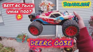 DEERC 003E 114 Brushless RC Truck  3s Lipo Bash [upl. by Nami]