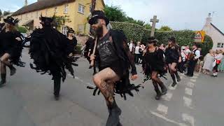 Beltane Border Morris dancing Brimfield at the Church House Inn Stokeinteignhead Devon 1662023 [upl. by Lerred411]