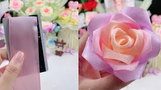 DIY Ribbon Flowers  How to make ribbon flowers  Amazing Ribbon Flower Trick [upl. by Eizzil688]