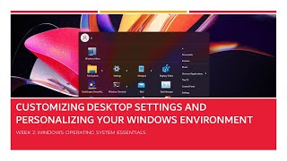 Customizing Desktop Settings and Personalizing Your Windows Environment  Digital Literacy Course [upl. by Wappes]