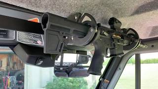 DIY Super Strong Locking Gun Rack for CanAm Defender W Cab Santa Cruz Gun Locks SC6 [upl. by Oinoitna]