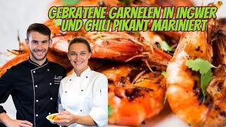 Gebratene Garnelen in Ingwer und Chili  Pikante Vorspeise [upl. by Honniball]