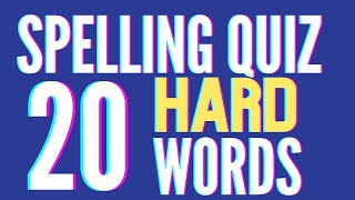 Spelling Quiz 6 Spelling Game Spelling Bee 20 Hard Words [upl. by Harmonie]