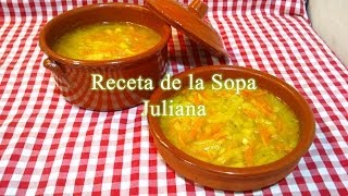 Receta de sopa de verduras o sopa juliana [upl. by Ojeillib]