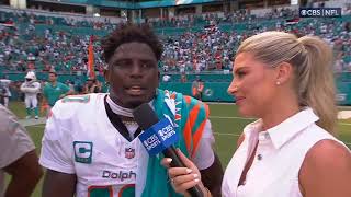 Tyreek Hill Week 1 POSTGAME INTERVIEW  Miami Dolphins  NFL on CBS [upl. by Notxed]