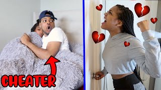 CHEATING WITH THE DOOR LOCKED PRANK ON GIRLFRIEND  WE BROKE UP [upl. by Tertias]