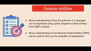 Year 13 Lesson 21  Backus Naur Form BNF Syntax Diagrams and Reverse Polish Notation RPN [upl. by Teak]