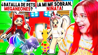 HAGO UNA BATALLA DE MASCOTAS SOLO CON MEGANEONES contra UNA PRESUMIDA en ADOPT ME ROBLOX😱 [upl. by Crystie]