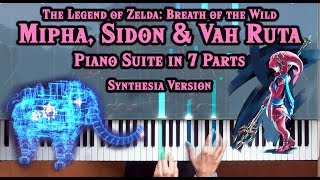 Zelda Breath of the Wild  Mipha Sidon amp Vah Ruta Piano Medley wSynthesia How To PlayTutorial [upl. by Androw634]