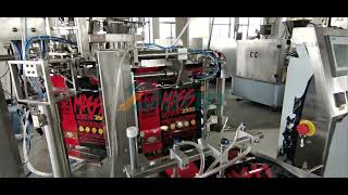 Full automatic big bag packing machine 520kg  Premade pouch packing machine [upl. by Enelra169]