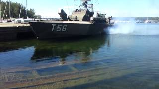 Swedish Torpedo boat from the 50s starting her 3X1650Hp diesels Massive sound [upl. by Nemaj]