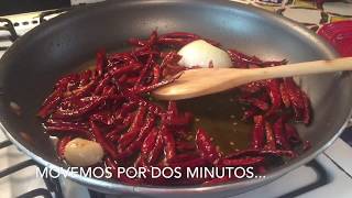 Deliciosa Salsa Roja de Aceite y Chile de Árbol 🌶️🍳  Receta Sencilla [upl. by Pernas]