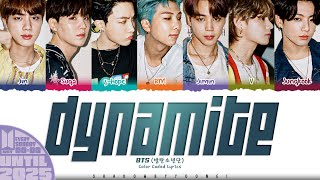 BTS 방탄소년단 Dynamite Lyrics Color CodedEng  UNTIL 2025 33 [upl. by Odradlig]