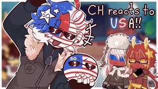 Countryhumans react to America  Full part  Gacha Life 2  ENG [upl. by Ahseinat968]